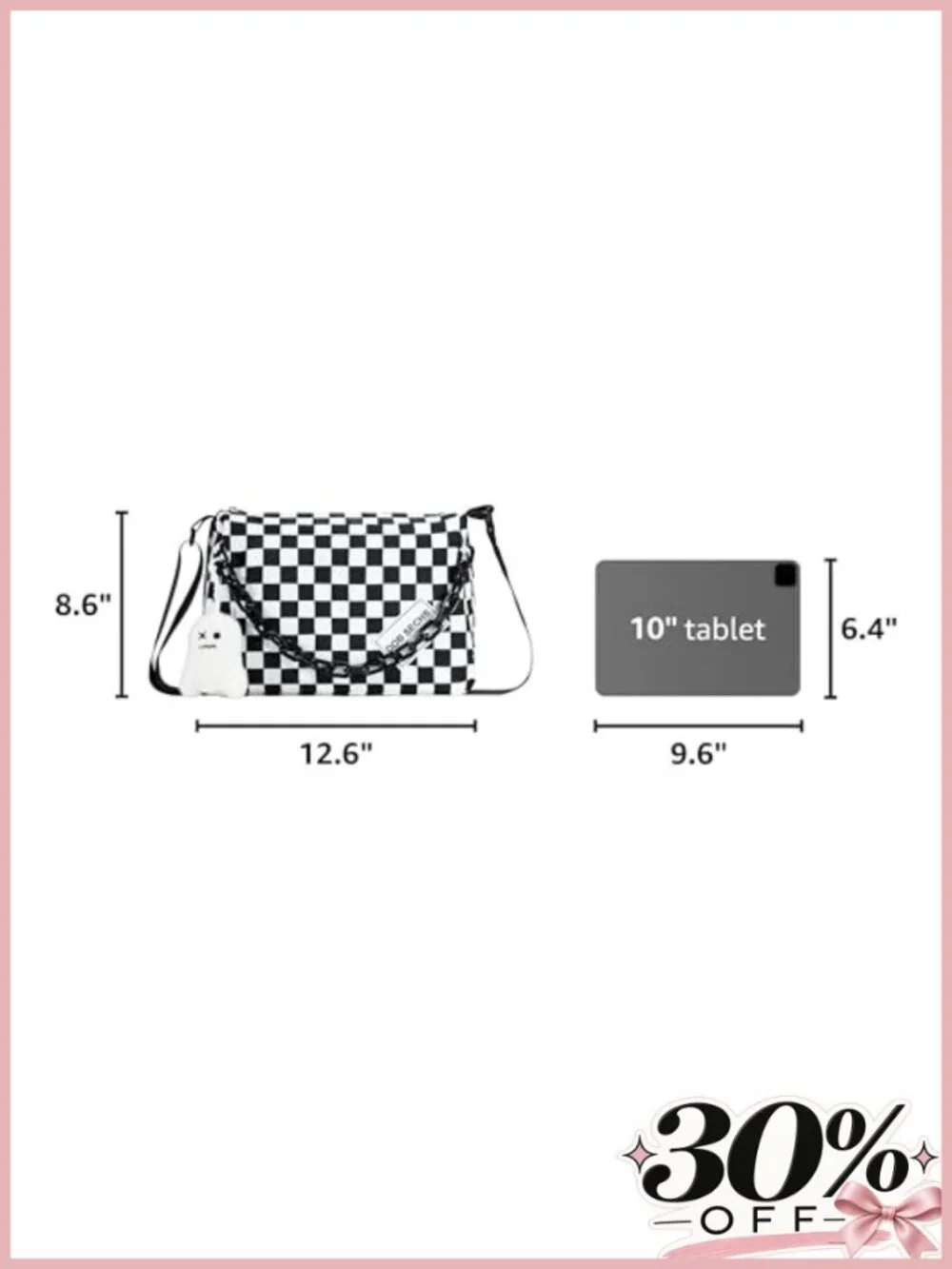 Nylon Crossbody Bag Messenger Purse with Adjustable Strap - Women's Handbag